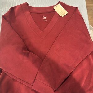 a new day Men's Deep Red V-Neck Sweater